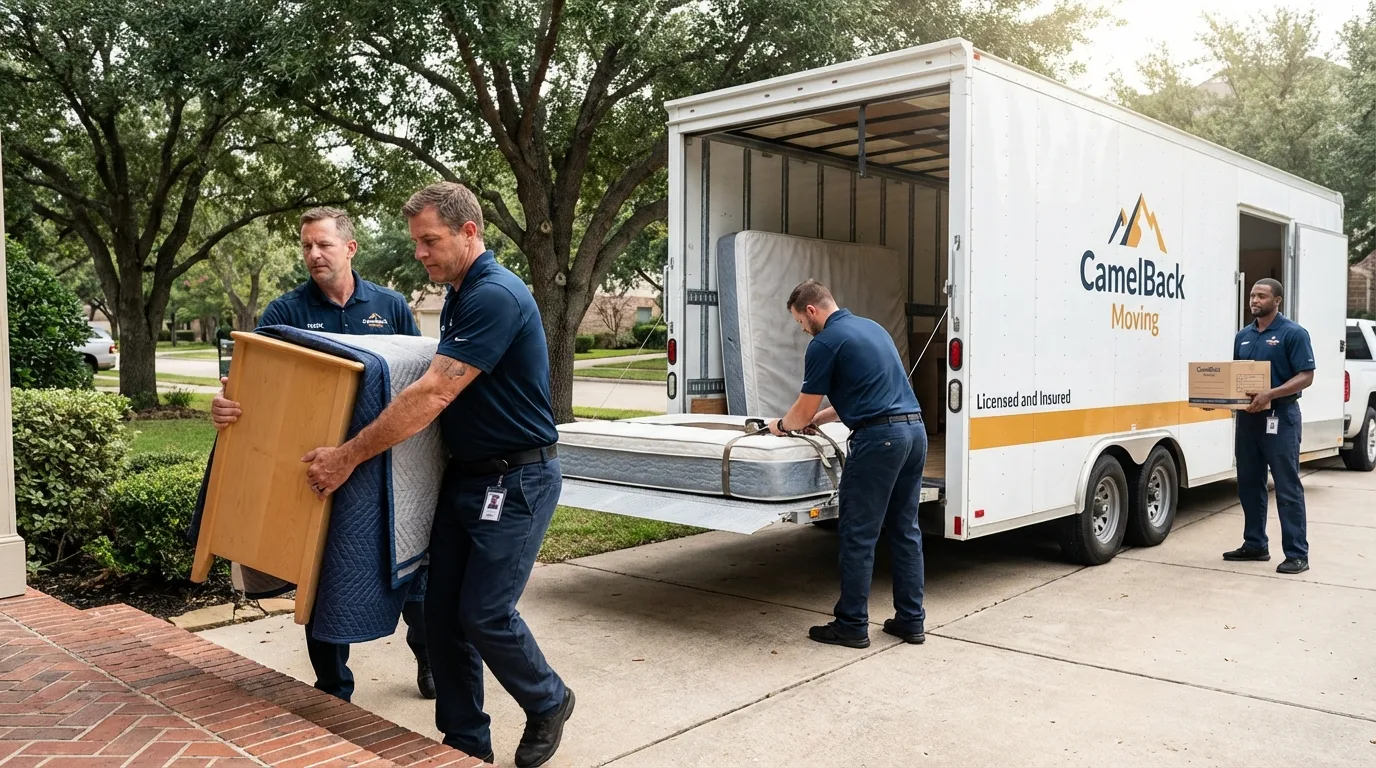 Crew loading residential truck for cross-state move from Georgiana, AL