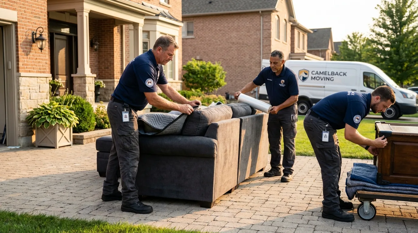 Large estate moving crew wrapping furniture in Georgiana, AL