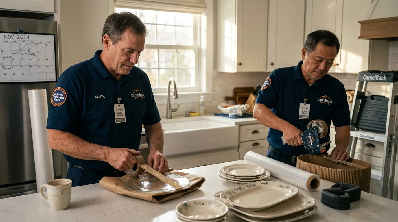 Professional crew packing kitchen dishware in Georgiana, AL